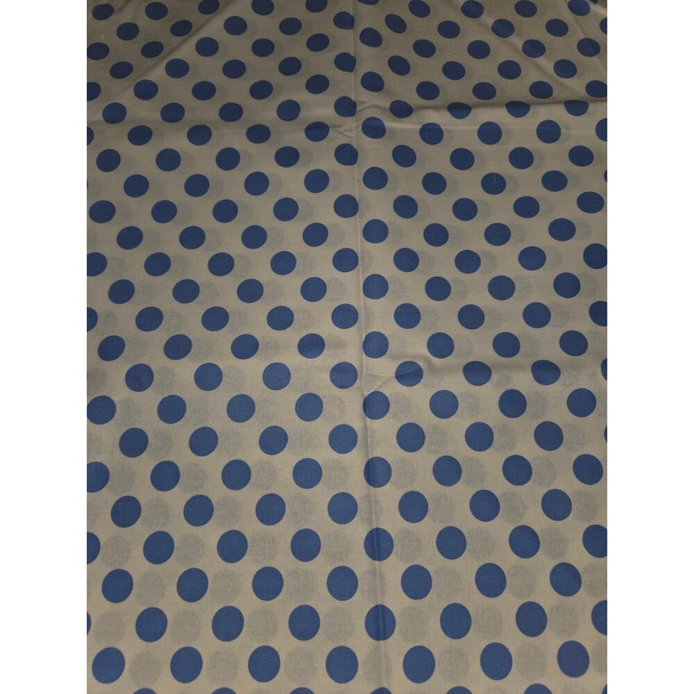 Waverly Inspirations White With Blue Polka Dots Fabric 1.3 Yards